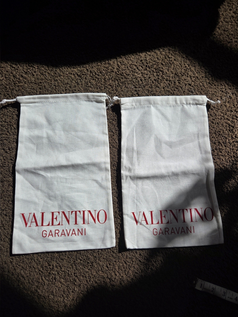 Valentino Garavani White Drawstring Dust Bag Set - White with Red Logo